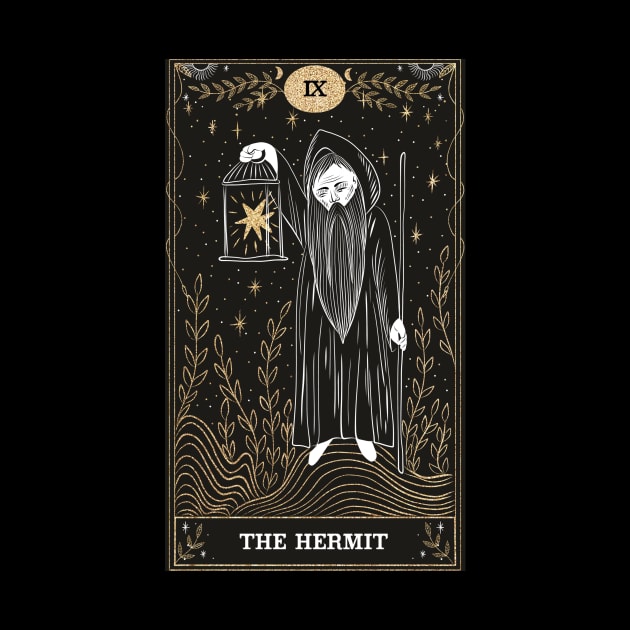 The Hermit Tarot Card by moonlobster