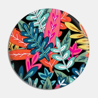 Bright Tropical Floral Pattern Pin