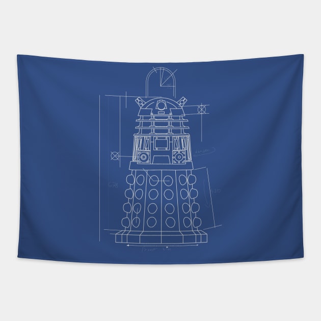 Doctor Who Dalek Blueprint TV SHOW Tapestry by daviujin