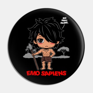 Emo Sapiens Funny Cool Homo Sapiens Punk Prehistoric Evolution Gift Pin