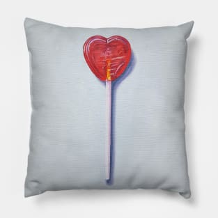 Holding Out For A Hero - heart lollipop painting Pillow