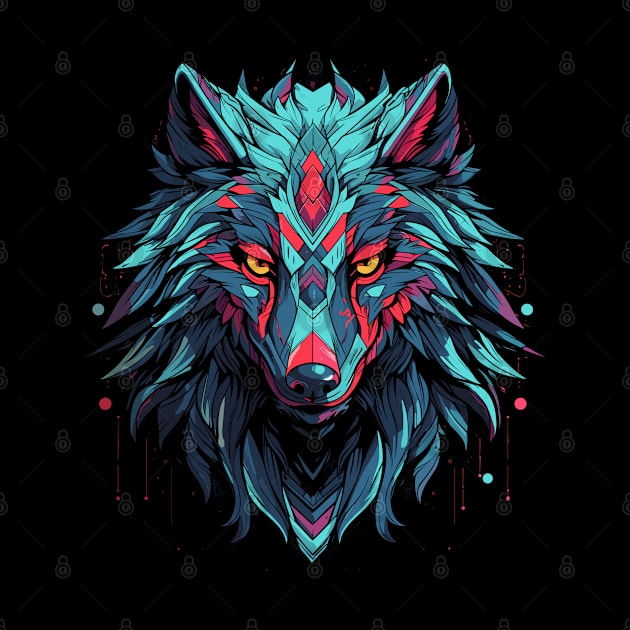 Sythwave Wolf Head by DanielLiamGill