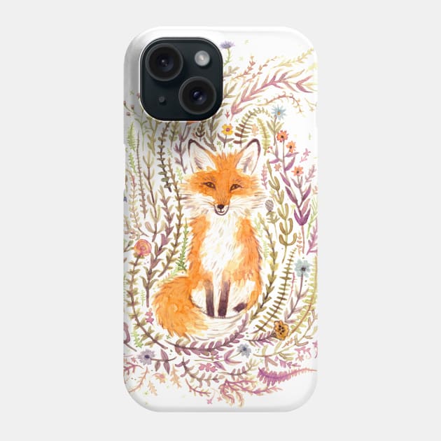 Fox and Flowers II Phone Case by LEvans