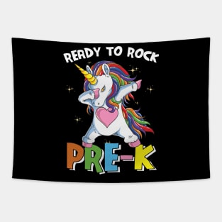 Dabbing Unicorn Ready To Rock Pre-K Funny Back To School Gift Tapestry