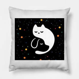 Cat and Dog universe Pillow