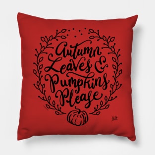 Autumn Leaves and Pumpkins Please Pillow