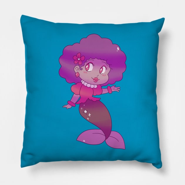 Little Purple Mermaid Pillow by saradaboru