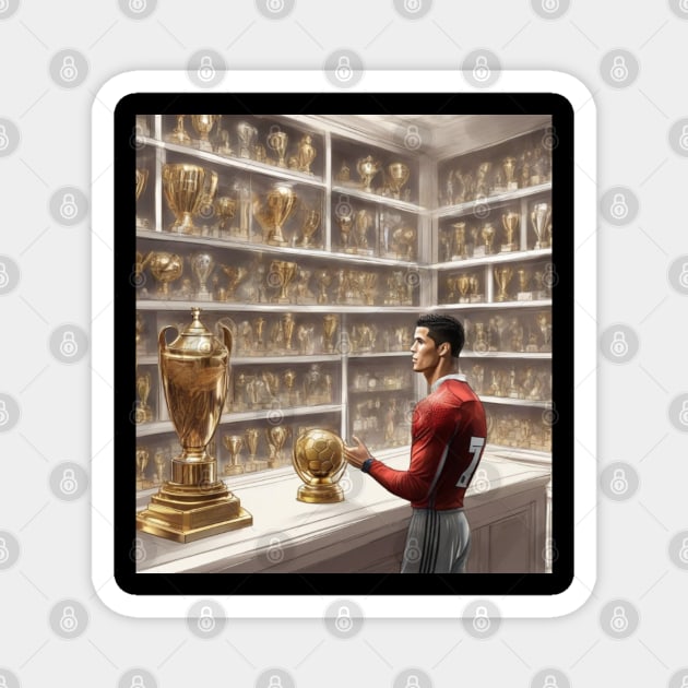 CR7 Cristiano Ronaldo Trophy Cabinet Gift Art Magnet by The GOAT Store