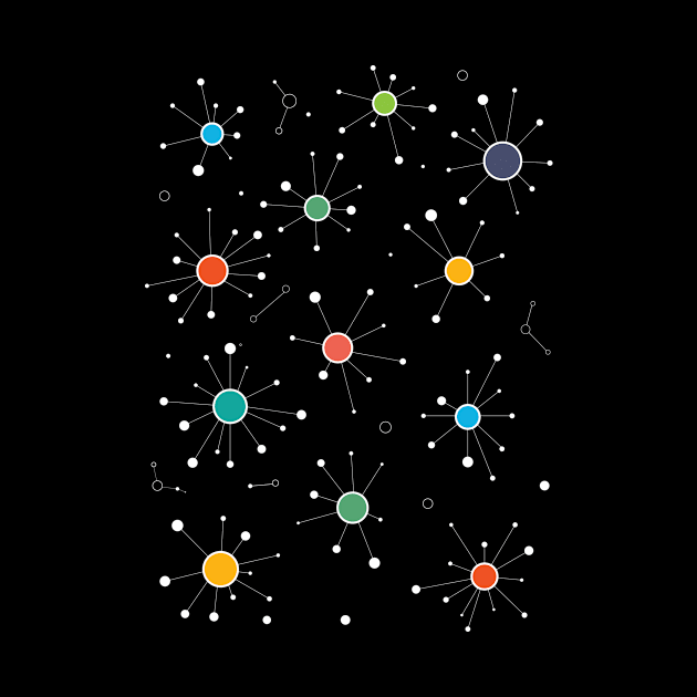 Simple Colourful Minimalist Geometric Mini Constellations Pattern by Liam Warr