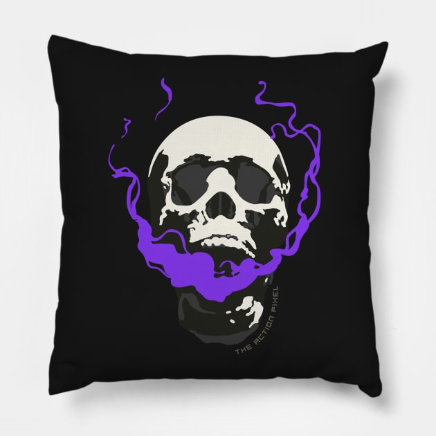 Smoking Skull Pillow by TheActionPixel