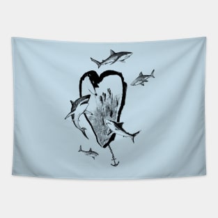 Sharks&Heart Tapestry