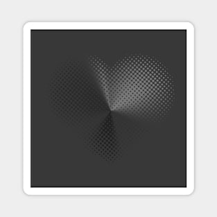 Angle Gradient on Halftone Heart (Charcoal) NOIR Magnet