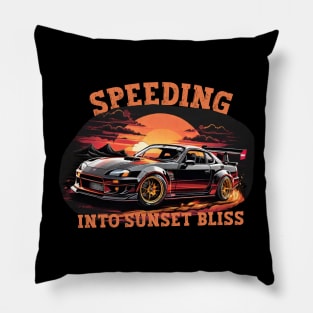 Speeding Into Sunset Bliss Car Pillow