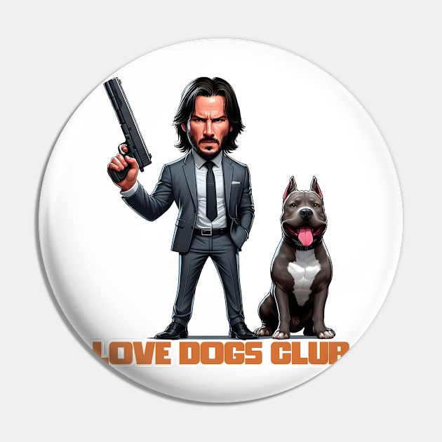 LOVE DOG (Gun) CLUB Pin by Rawlifegraphic