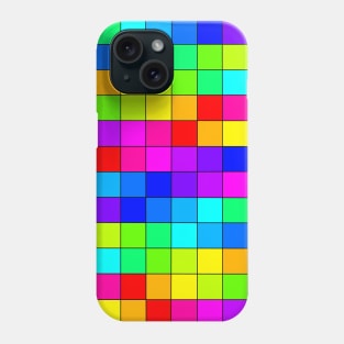 Rainbow Squares Black Lines Phone Case