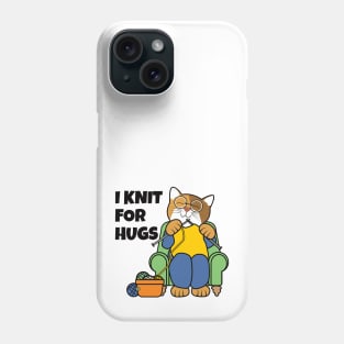 I Knit for Hugs Knitting Cat Phone Case