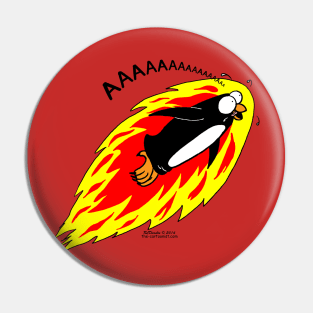 Flaming Flying Screaming Penguin Pin