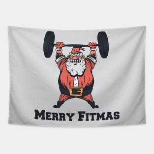 Santa Merry Fitmas Tapestry