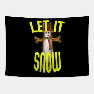 LET IT SNOW!  A STRANGE MEME SNOWMAN GRAPHIC Tapestry