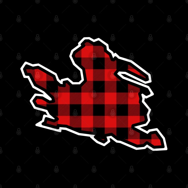 Mayne Island Silhouette in Red and Black Plaid - Simple Pattern - Mayne Island by Bleeding Red Paint