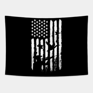 Distressed American Flag Hunting Tapestry