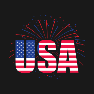 USA fireworks 4th of July Patriotic T-Shirt