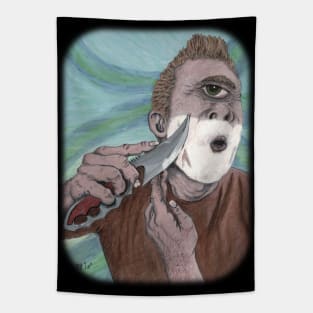 Cyclops Knife Shaving Fantasy Art Tapestry