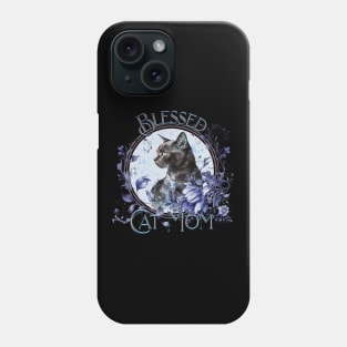 Mother's Day Blessed Cat Mom Mystic Blue Phone Case