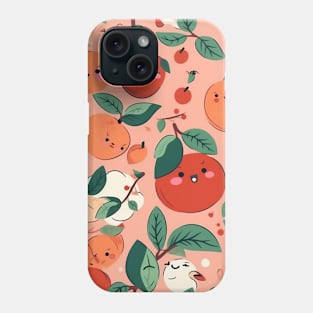 Happy Cute Peaches and Cherries Phone Case