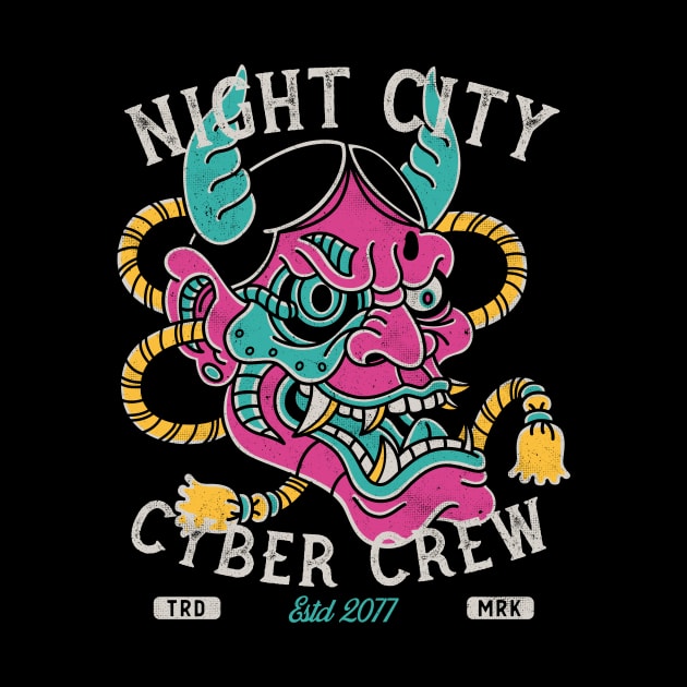 Night City Cyber Crew - Cyberpunk Traditional Tattoo by Nemons