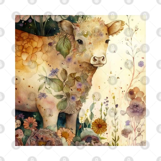 Cow, Watercolor Farm Animals by Dream and Design