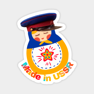 Russian matryoshka doll in a military cap Magnet