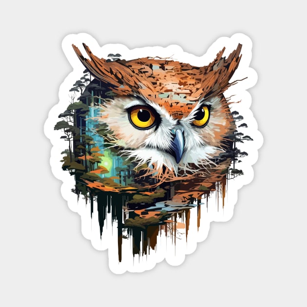 Owl Bird Animal Freedom World Wildlife Beauty Adventure Magnet by Cubebox