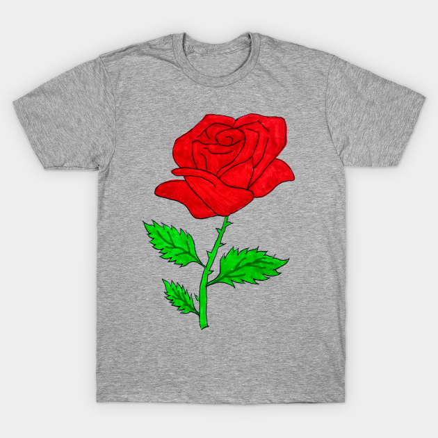 Red Rose Drawing Red Rose T Shirt Teepublic