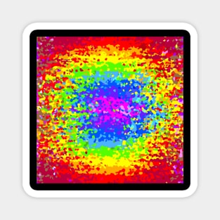 Rainbow striped change to terrazzo abstract texture background Magnet