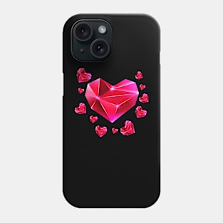 Red Crystal Heart Vintage Valentine's Day Premium Phone Case