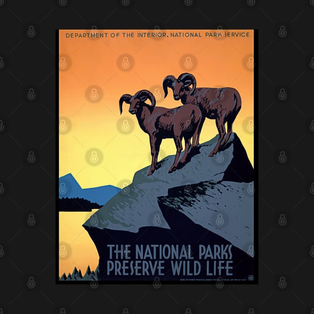 Vintage Restored WPA Poster For The National Parks Service, USA by vintageposterco