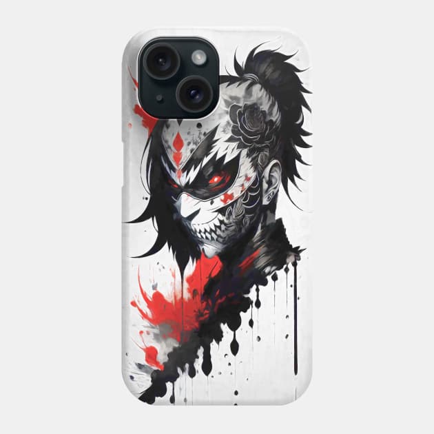 Japan Ink Style Oni Face Phone Case by Voodoo Production