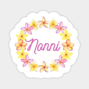 Nonni Themed Design Plumeria Flower Wreath Magnet