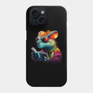 Chameleon Reads Book Phone Case