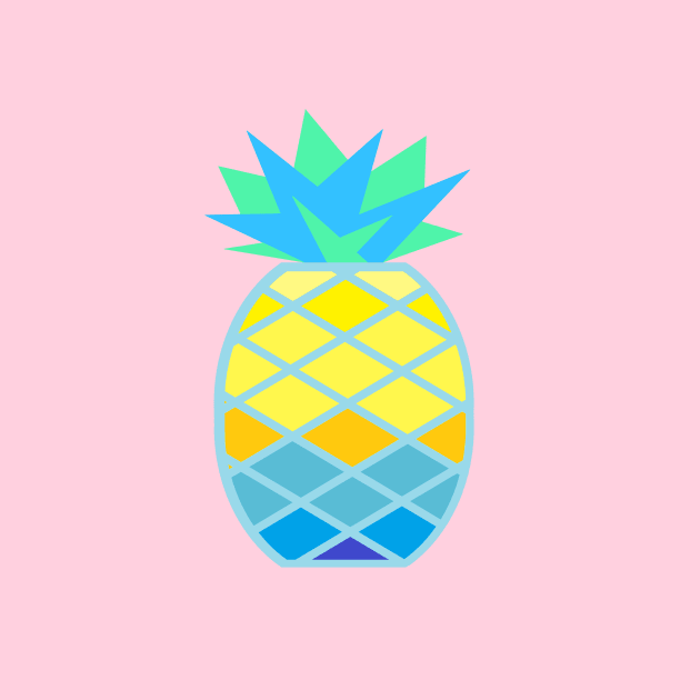 sunshine fruit pineapple blue by prettyguardianstudio