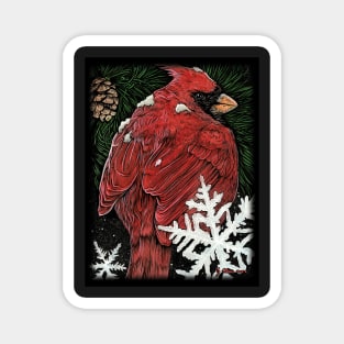 Big Christmas Cardinal Magnet