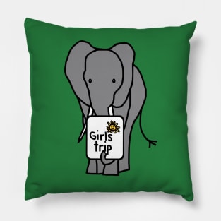 Grey Elephant goes on Girls Trip Pillow