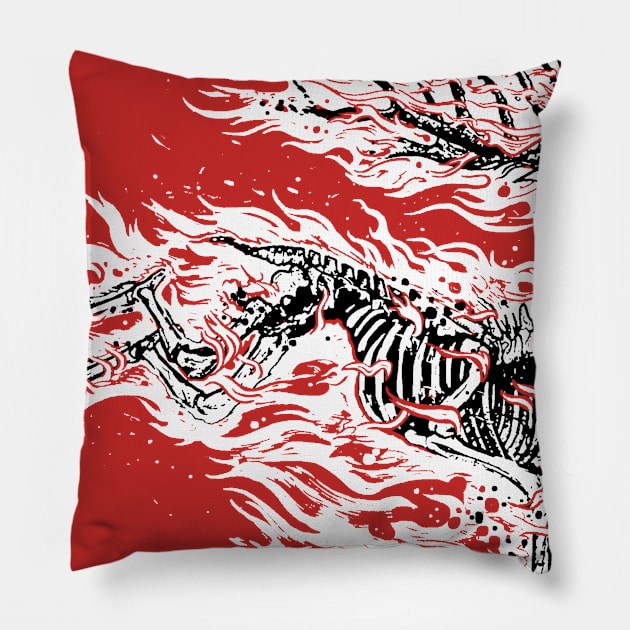 christmas reindeer burning skulls Pillow by JPT