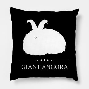 Giant Angora Rabbit White Silhouette Pillow