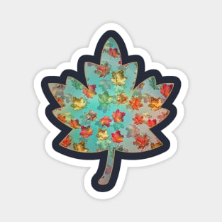 Falling Autumn Leaf Pattern Magnet