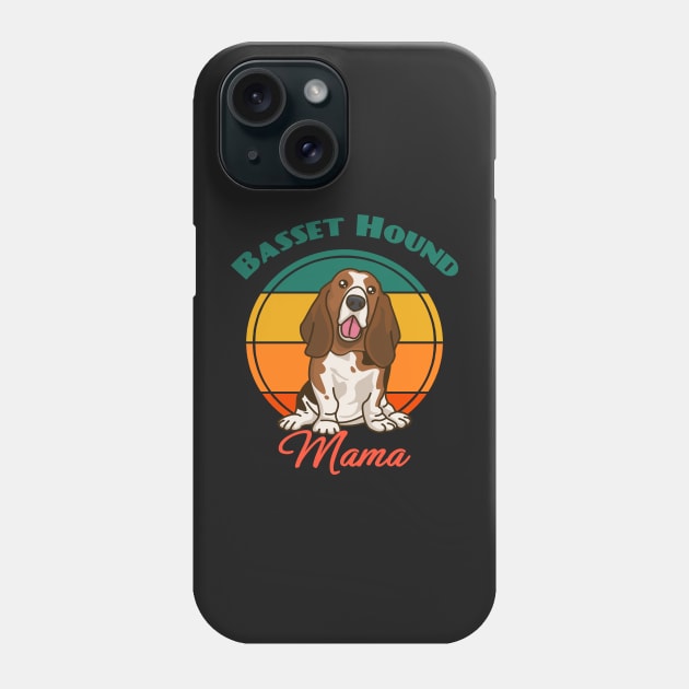 Basset Hound Mom Mama Dog puppy Lover Cute Sunser Retro Phone Case by Meteor77