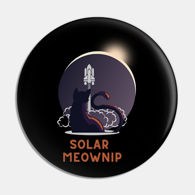 Solar Eclipse Cat Pin by Fj Greetings