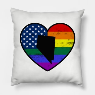 Nevada United States Gay Pride Flag Heart Pillow