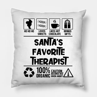 Santa's Favorite Therapist Santa Claus Pillow